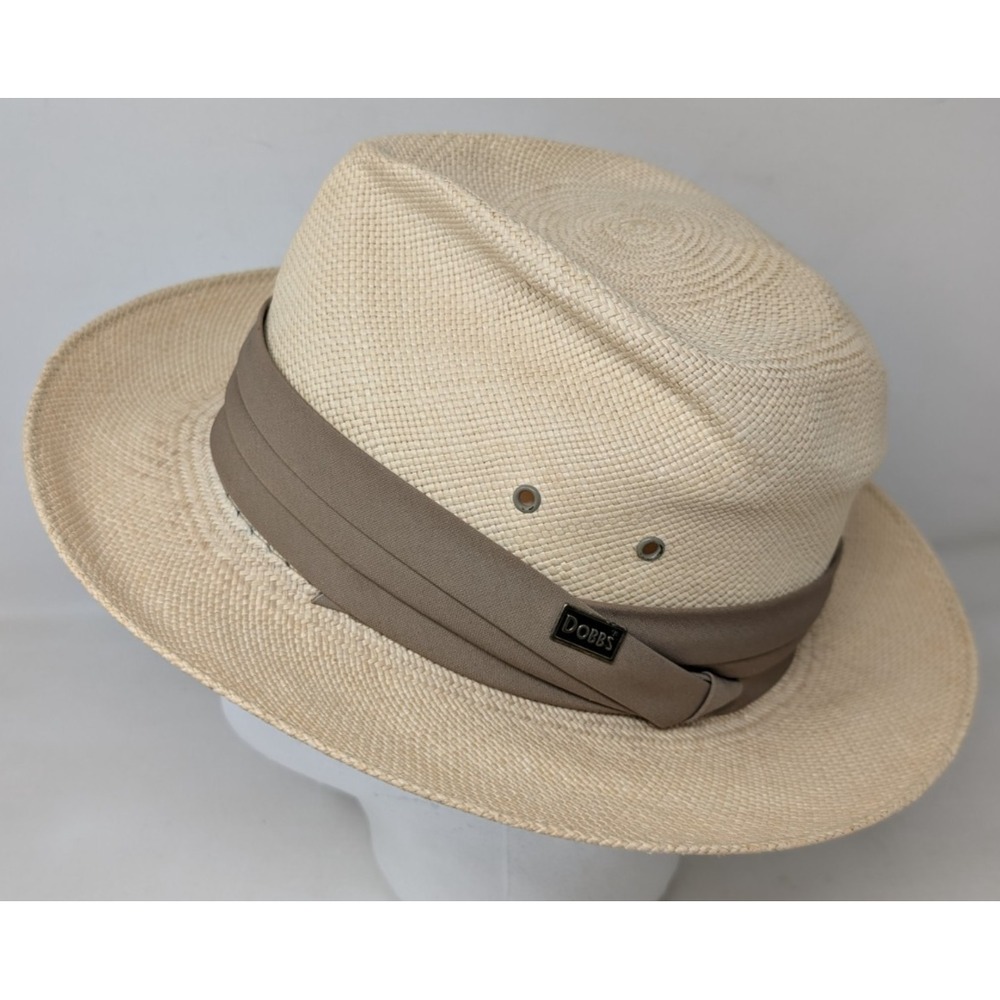 Vintage Dobbs 5th Ave Men's Size 7 3/8 Ecuadorian Panama Straw Hat Made in USA